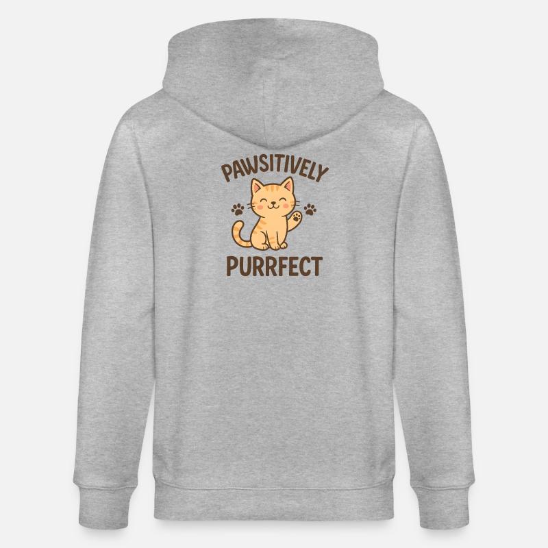 Conception Pathsitively Purrfect Cat - Veste à capuche bio CULTIVATOR Stanley/Stella Unisexe - gris chiné