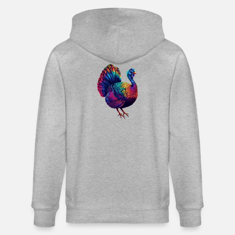Dinde Poules Oiseaux Dinde - Veste à capuche bio CULTIVATOR Stanley/Stella Unisexe - gris chiné