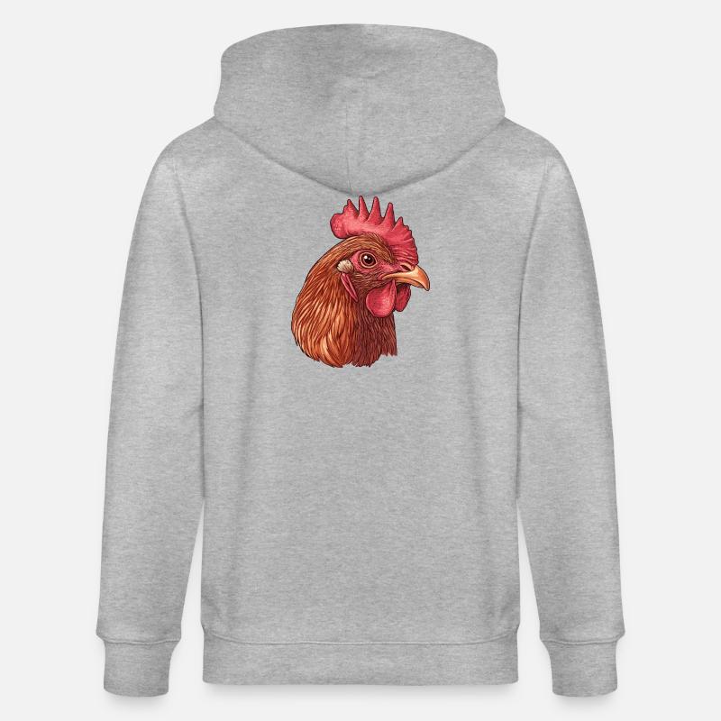 Visage de poulet dans le style pop art - Veste à capuche bio CULTIVATOR Stanley/Stella Unisexe - gris chiné