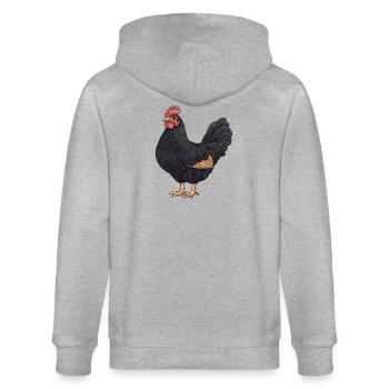 Illustration du Coq Noir - Veste à capuche bio CULTIVATOR Stanley/Stella Unisexe - gris chiné - Dos - Luana (180cm)