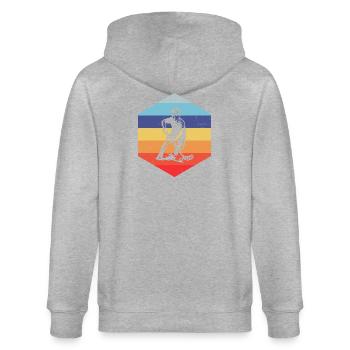Floorball Fans aufgepasst schlichtes Statement - Stanley/Stella Unisex Bio-Kapuzenjacke CULTIVATOR  - Grau meliert - Hinten - Luana (180cm)