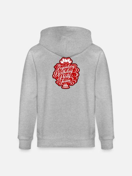 Birthday Party Team Saying - Stanley/Stella CULTIVATOR Unisex Organic Hooded Jacket - heather grey
