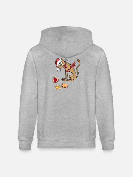 Julekat med hat og halstørklæde - Stanley/Stella økologisk unisex-hættejakke CULTIVATOR  - grå meleret