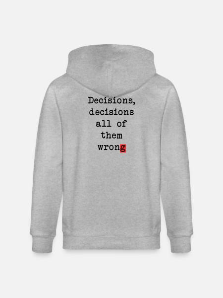 Wrong Decisions Club - Stanley/Stella CULTIVATOR  Unisex Organic Hooded Jacket - heather grey