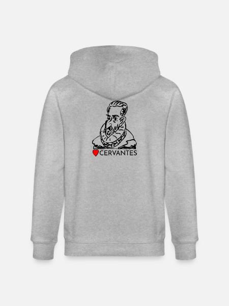Portrait i love Cervantes - Stanley/Stella CULTIVATOR Unisex Organic Hooded Jacket - heather grey