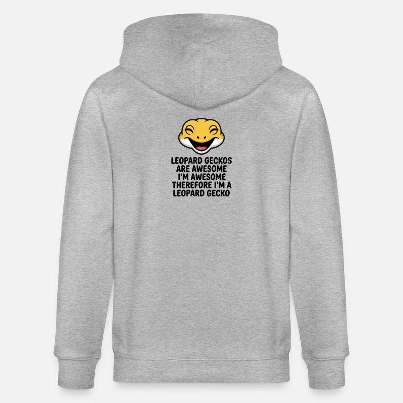 Mascotte joyeuse de Leopardgecko rit - Veste à capuche bio CULTIVATOR Stanley/Stella Unisexe - gris chiné