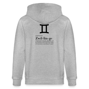 Sternzeichen Zwillinge  - Stanley/Stella Unisex Bio-Kapuzenjacke CULTIVATOR  - Grau meliert - Hinten - Luana (180cm)
