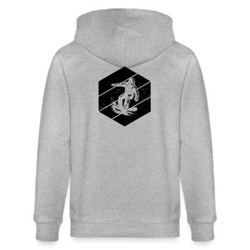 Snowboard Motiv für echte Liebhaber - Stanley/Stella Unisex Bio-Kapuzenjacke CULTIVATOR  - Grau meliert - Hinten - Luana (180cm)
