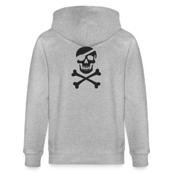 Le classique Jolly Roger Pirate Scream - Veste à capuche bio CULTIVATOR Stanley/Stella Unisexe - gris chiné - Dos - Luana (180cm)