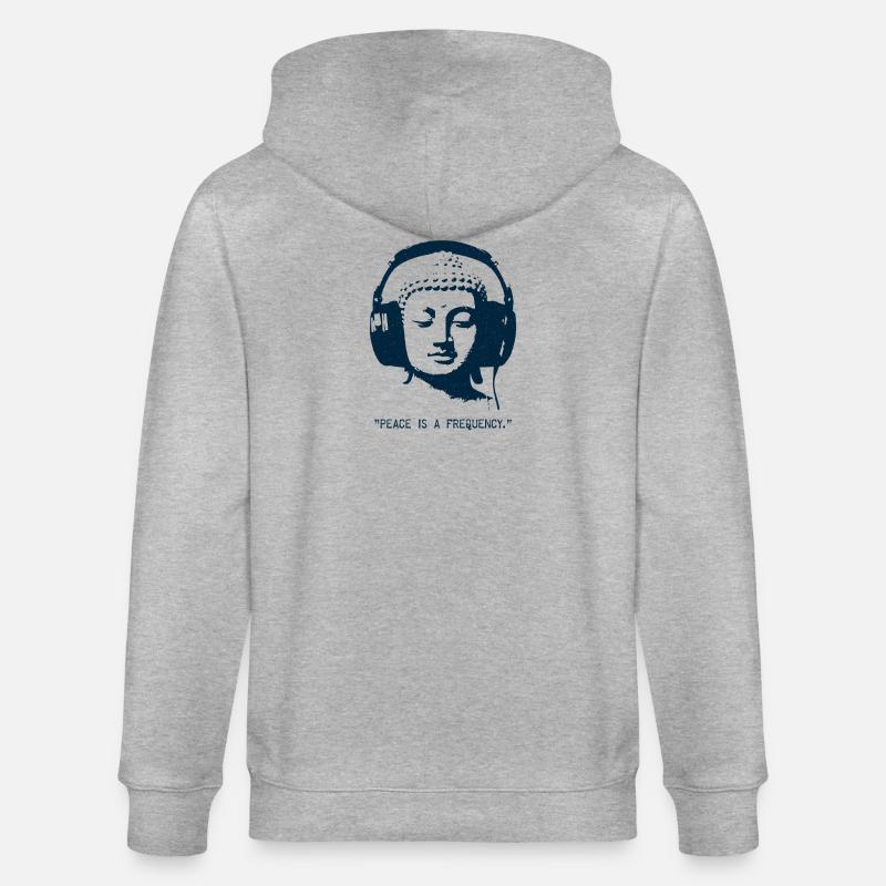 Buddha - Peace is a Frequency - Stanley/Stella Unisex Bio-Kapuzenjacke CULTIVATOR  - Grau meliert