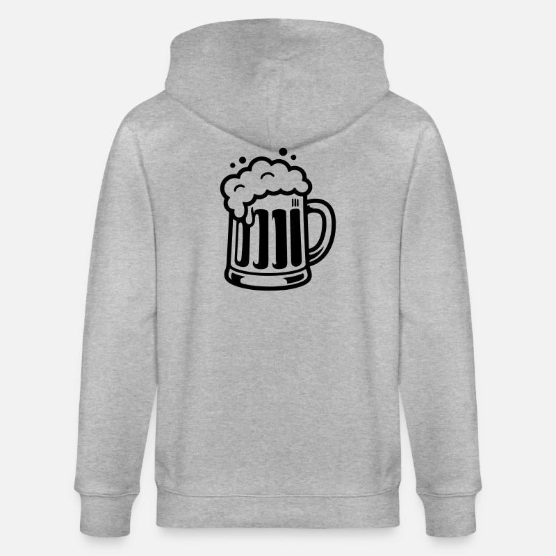 Bierkrug Comic Bier - Stanley/Stella Unisex Bio-Kapuzenjacke CULTIVATOR  - Grau meliert