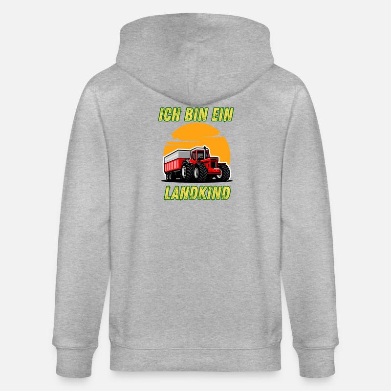 Traktor - Ich bin ein Landkind - Stanley/Stella Unisex Bio-Kapuzenjacke CULTIVATOR  - Grau meliert
