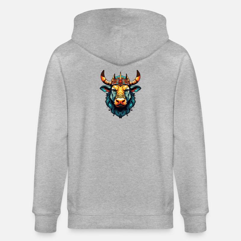 Stier Comic King - Stanley/Stella Unisex Bio-Kapuzenjacke CULTIVATOR  - Grau meliert