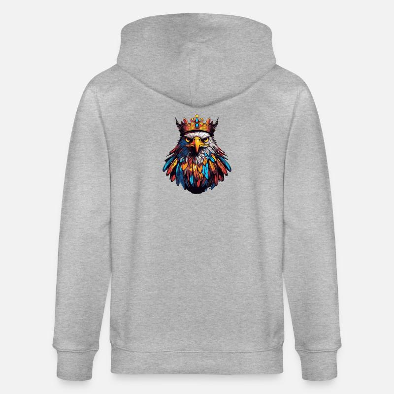 Adler Comic Krone - Stanley/Stella Unisex Bio-Kapuzenjacke CULTIVATOR  - Grau meliert
