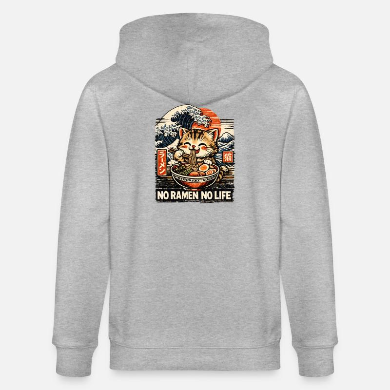 Pas de ramen, pas de vie - Veste à capuche bio CULTIVATOR Stanley/Stella Unisexe - gris chiné
