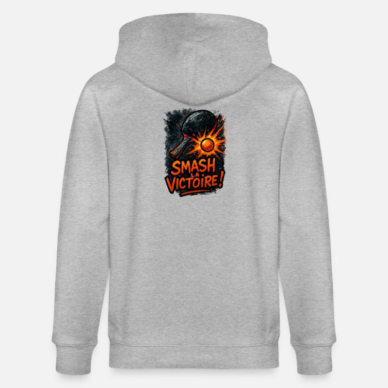 Zerstört den Sieg! Tischtennis - Stanley/Stella Unisex Bio-Kapuzenjacke CULTIVATOR - Grau meliert