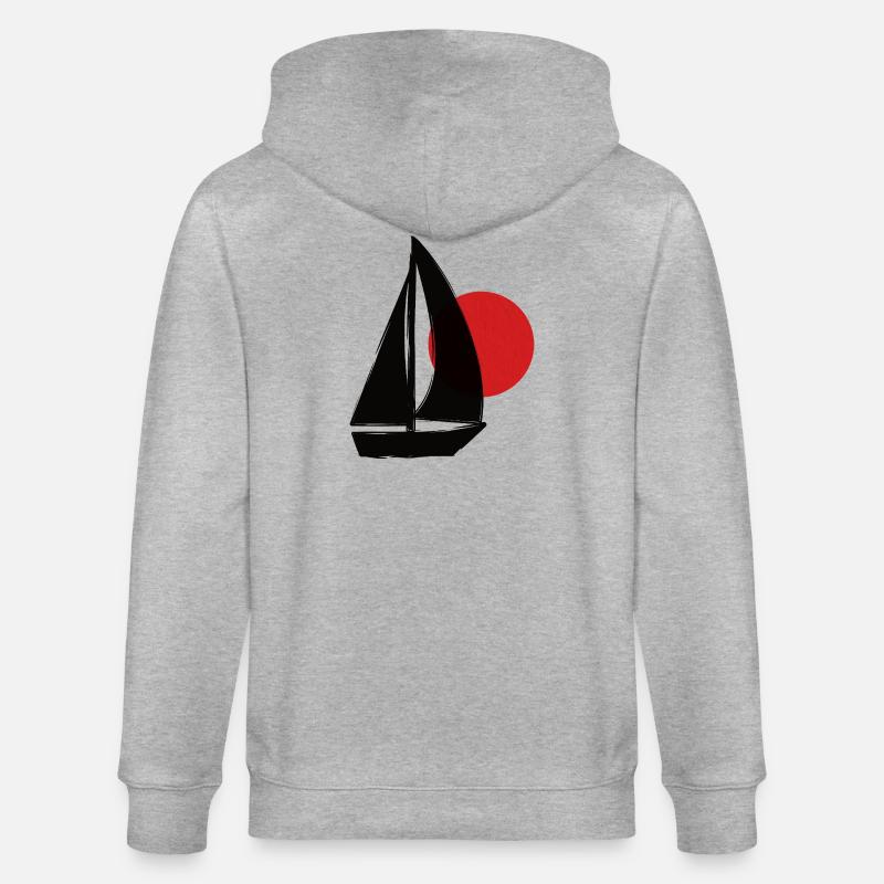 Bateau avant le coucher du soleil - Veste à capuche bio CULTIVATOR Stanley/Stella Unisexe - gris chiné
