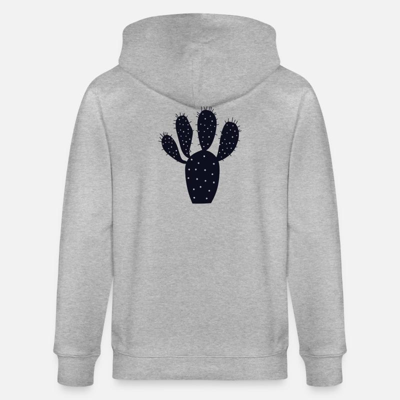 Mitternachtskaktus-Silhouette - Stanley/Stella Unisex Bio-Kapuzenjacke CULTIVATOR  - Grau meliert