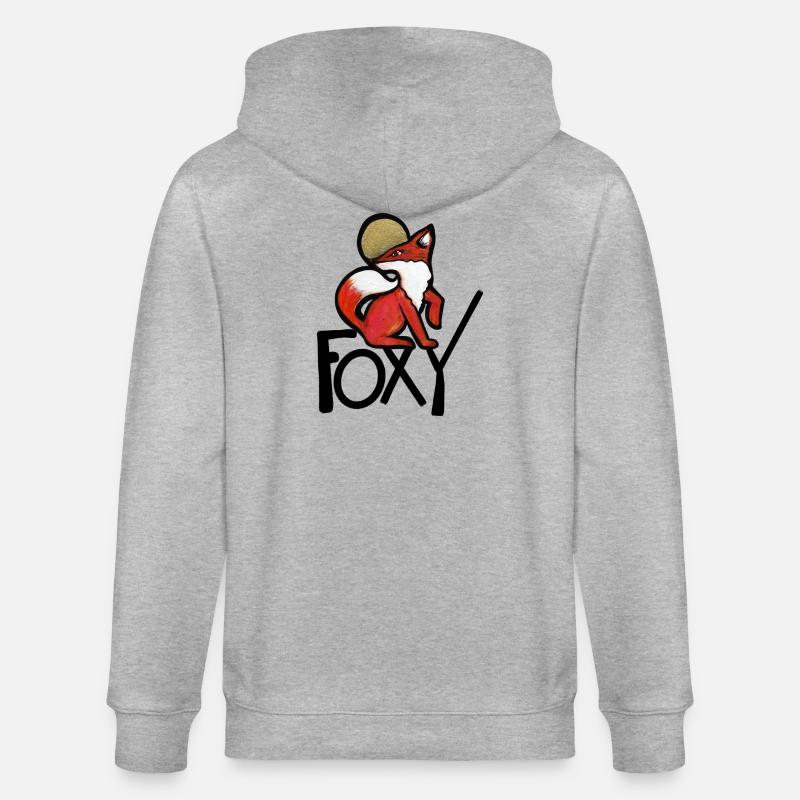 Renard Pourpre avec Auréole Or - Veste à capuche bio CULTIVATOR Stanley/Stella Unisexe - gris chiné