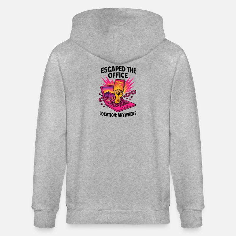 Telearbeit – Telearbeit – Voll-Fernarbeit - Stanley/Stella Unisex Bio-Kapuzenjacke CULTIVATOR  - Grau meliert