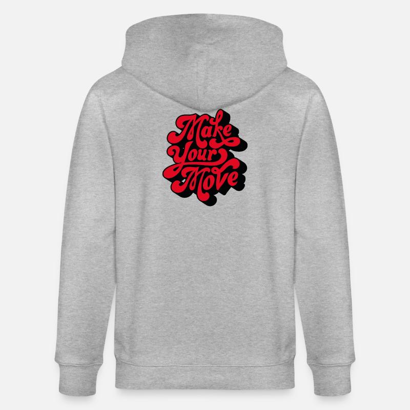 Faites votre amour un script rétro - Veste à capuche bio CULTIVATOR Stanley/Stella Unisexe - gris chiné