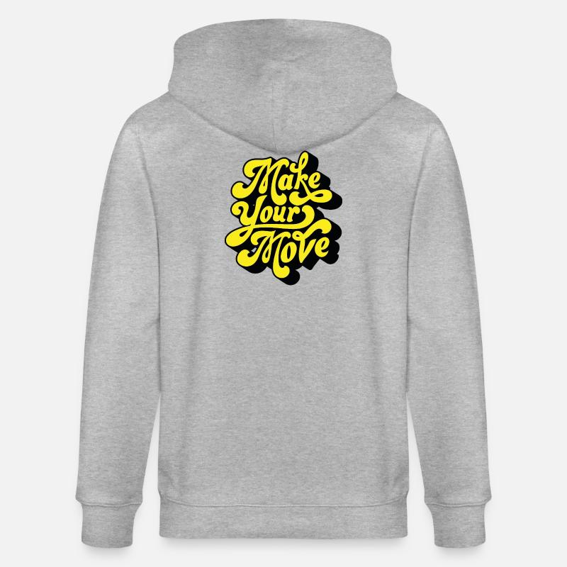 Make Your Move – Neon Script - Stanley/Stella CULTIVATOR  Unisex Organic Hooded Jacket - heather grey