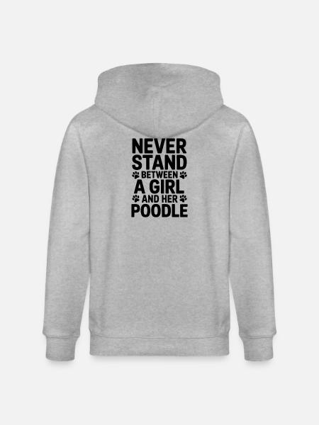 Poodle Sayings Dogs Funny Poodle Gift - Stanley/Stella CULTIVATOR Unisex Organic Hooded Jacket - heather grey