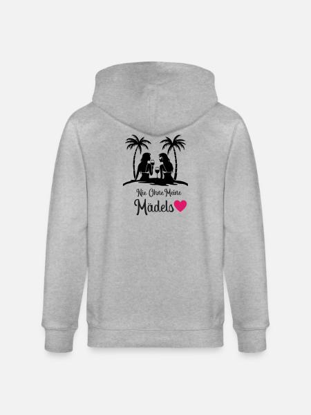 Never without my girls' heart - Stanley/Stella CULTIVATOR  Unisex Organic Hooded Jacket - heather grey