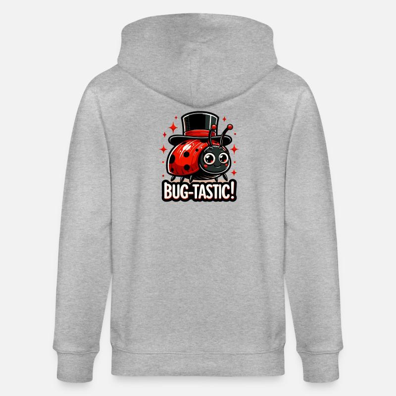 Bug-Tastic: Ladybug Magic Hat - Stanley/Stella CULTIVATOR  Unisex Organic Hooded Jacket - heather grey