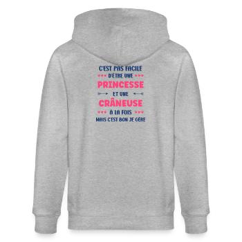 Crane - Stanley/Stella Unisex Bio-Kapuzenjacke CULTIVATOR  - Grau meliert - Hinten - Luana (180cm)