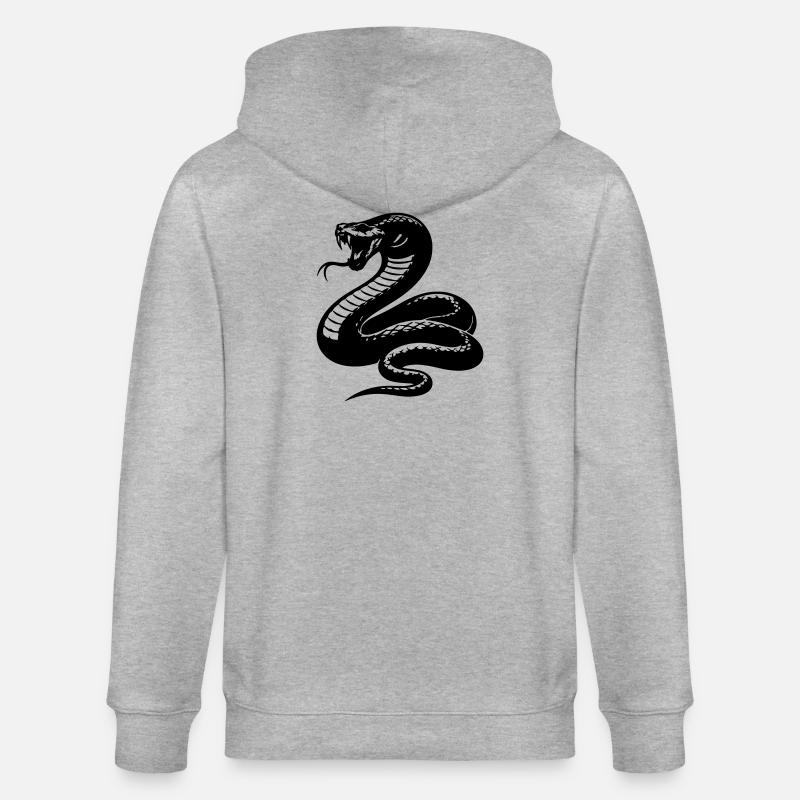 Schlange Python Silhouette - Stanley/Stella Unisex Bio-Kapuzenjacke CULTIVATOR  - Grau meliert