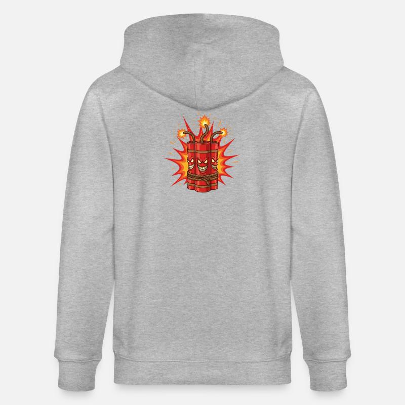 Explodierendes Dynamit-Kunst - Stanley/Stella Unisex Bio-Kapuzenjacke CULTIVATOR  - Grau meliert