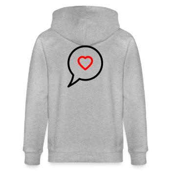Speech Bubble Heart Love Chat - Stanley/Stella CULTIVATOR  Unisex Organic Hooded Jacket - heather grey - Back - Luana (180cm)