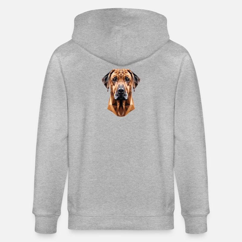 Rhodesian Ridgeback Jagdhund Hunde Stolz Ridgeback - Stanley/Stella Unisex Bio-Kapuzenjacke CULTIVATOR  - Grau meliert