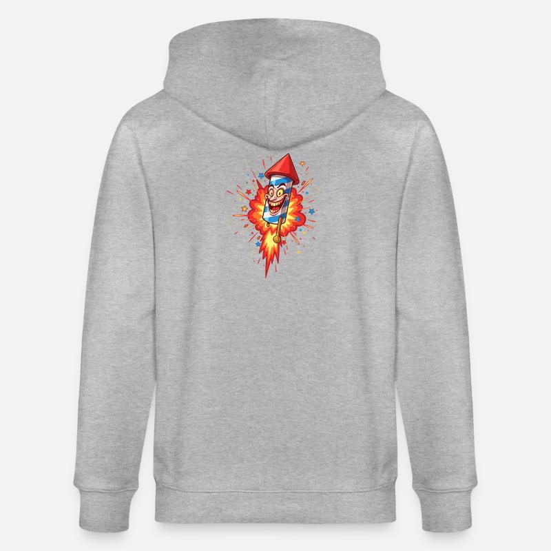 Explosion de dessin animé Rocket Rieur - Veste à capuche bio CULTIVATOR Stanley/Stella Unisexe - gris chiné