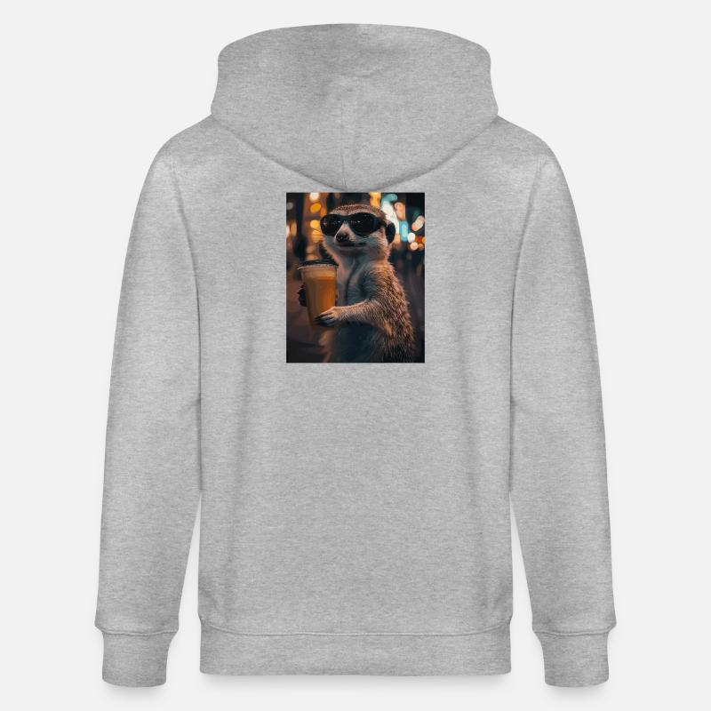Lunettes de soleil Suricate au café - Veste à capuche bio CULTIVATOR Stanley/Stella Unisexe - gris chiné