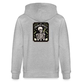 The Crunch Oracle Skeleton And Cucumbers Humor - Stanley/Stella CULTIVATOR  Unisex Organic Hooded Jacket - heather grey - Back - Luana (180cm)