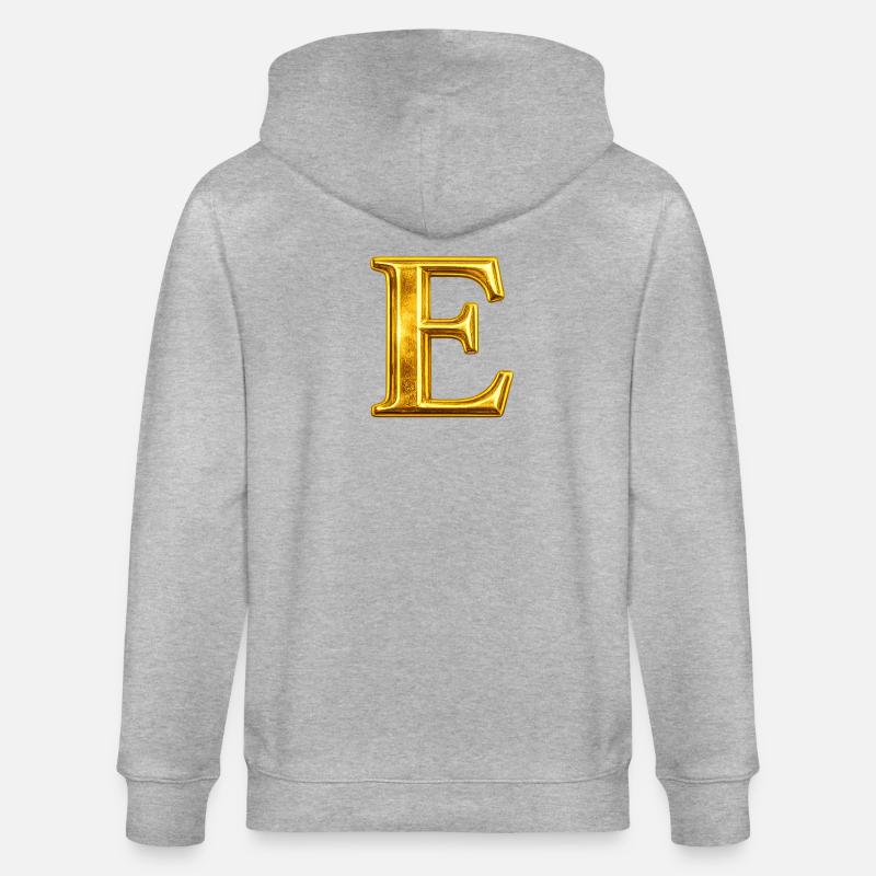 Design du monogramme Golden E - Veste à capuche bio CULTIVATOR Stanley/Stella Unisexe - gris chiné