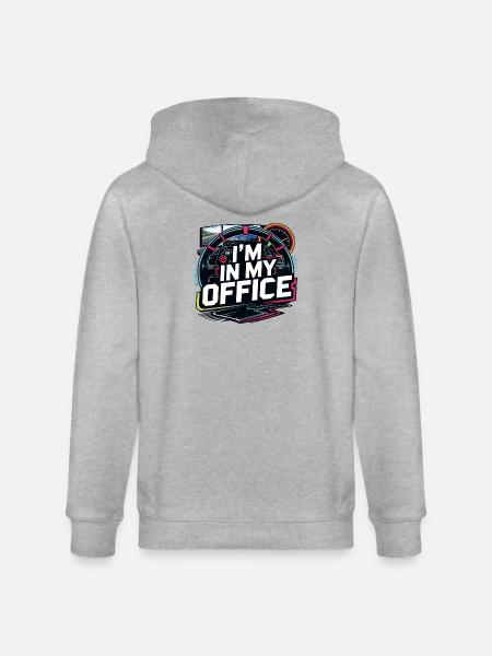 I'm in my office - Stanley/Stella CULTIVATOR  Unisex Organic Hooded Jacket - heather grey