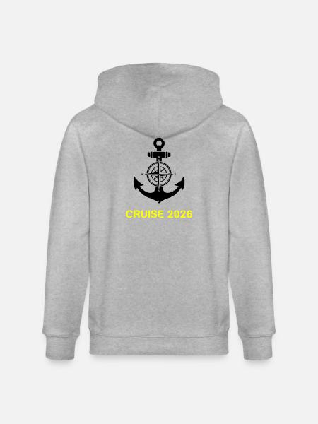 Cruise 2026 Anker Kompass - Stanley/Stella Unisex Bio-Kapuzenjacke CULTIVATOR - Grau meliert