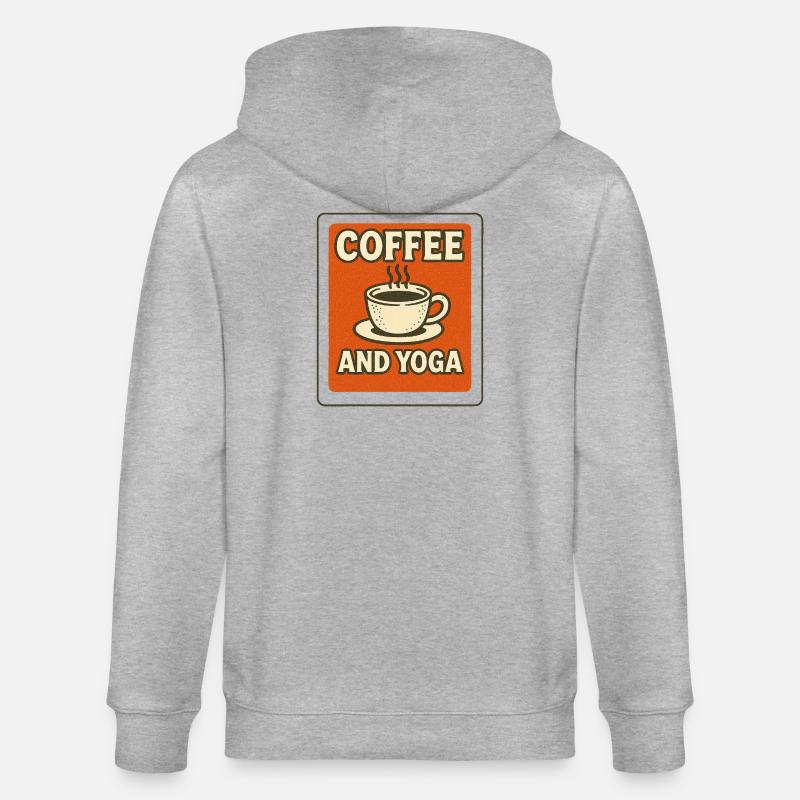 Café et Yoga Retro Tee - Veste à capuche bio CULTIVATOR Stanley/Stella Unisexe - gris chiné