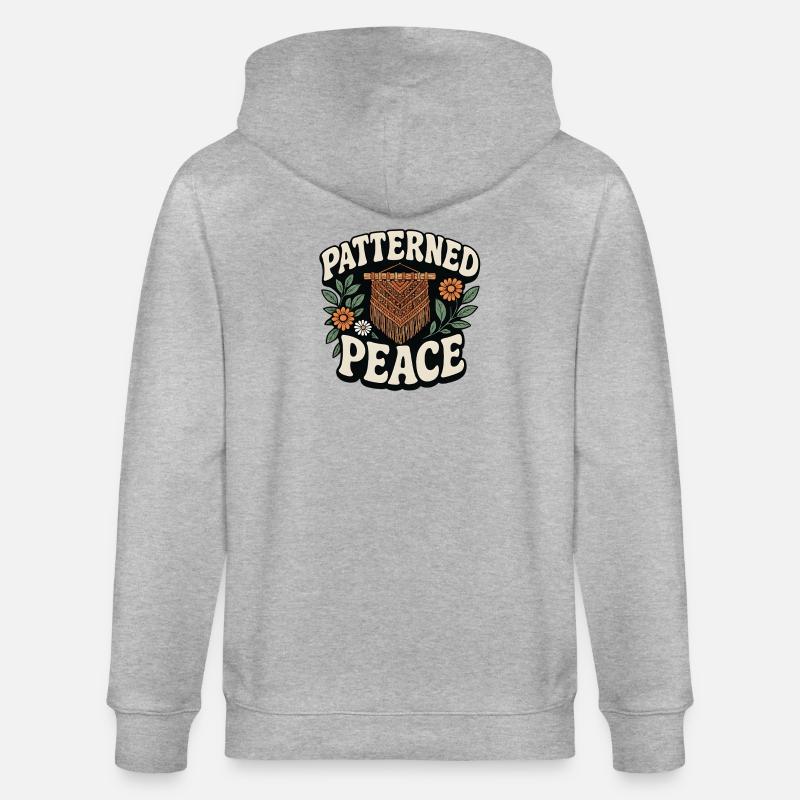 Patterned Calm | Macrame Boho - Stanley/Stella CULTIVATOR  Unisex Organic Hooded Jacket - heather grey