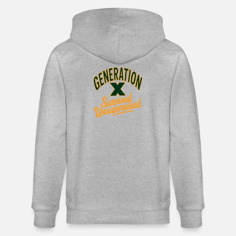 Generation X Survived Unsupervised - Stanley/Stella Unisex Bio-Kapuzenjacke CULTIVATOR  - Grau meliert