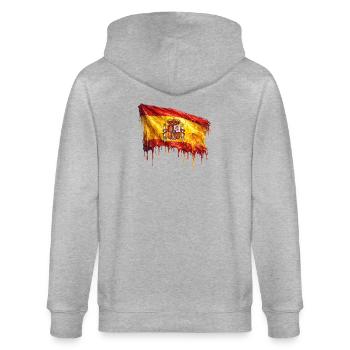 Tröpfelnde Spanienflagge Kunst - Stanley/Stella Unisex Bio-Kapuzenjacke CULTIVATOR  - Grau meliert - Hinten - Luana (180cm)