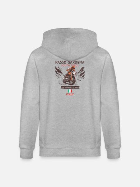 Passo Gardena Motorcycle design– Dolomites - Veste à capuche bio CULTIVATOR Stanley/Stella Unisexe - gris chiné
