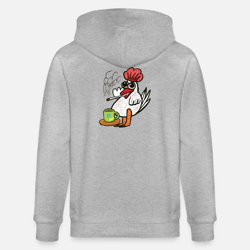 Pause Mégot de Café Cigarettes Poulet - Veste à capuche bio CULTIVATOR Stanley/Stella Unisexe - gris chiné