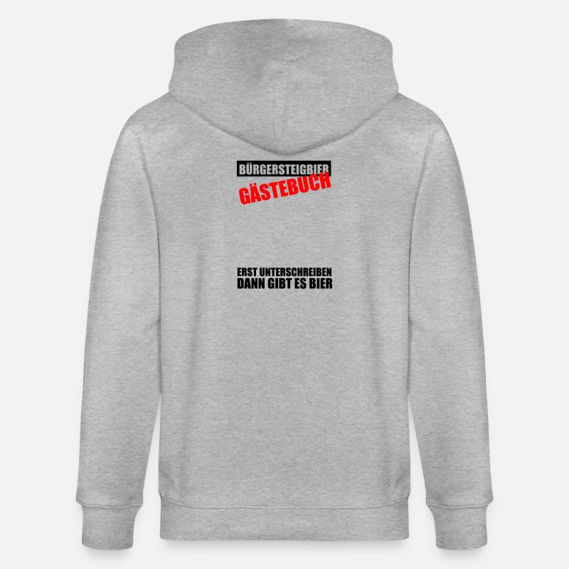 Gästebuch Bürgersteigbier Ortskontrollfahrt OKF - Stanley/Stella Unisex Bio-Kapuzenjacke CULTIVATOR  - Grau meliert