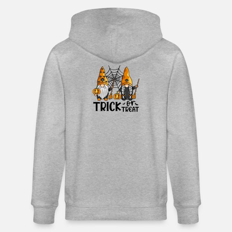 Halloween-Gnome zum Süßes-oder-Saures-Treffen - Stanley/Stella Unisex Bio-Kapuzenjacke CULTIVATOR  - Grau meliert