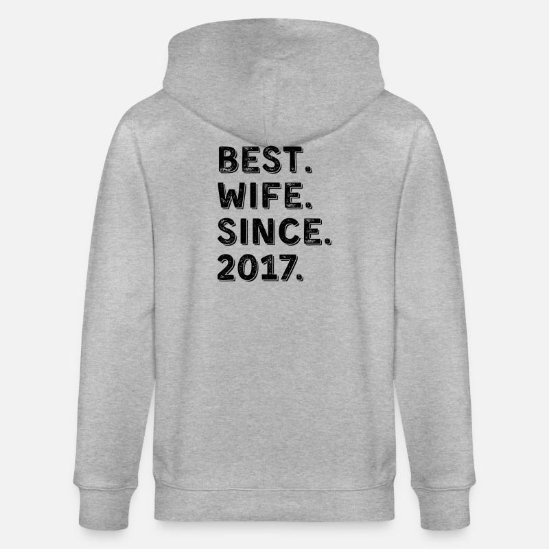 Beste Ehefrau seit 2017 9-jähriges Jubiläumsgeschenk - Stanley/Stella Unisex Bio-Kapuzenjacke CULTIVATOR  - Grau meliert