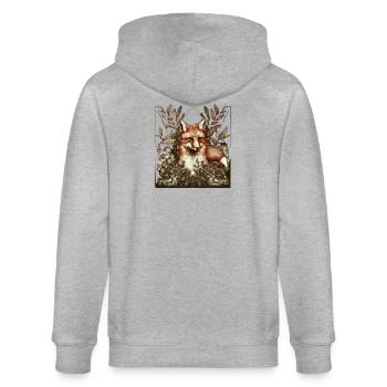 Cottagecore Fox Vintage - Veste à capuche bio CULTIVATOR Stanley/Stella Unisexe - gris chiné - Dos - Luana (180cm)